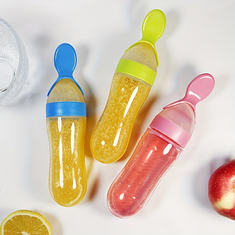 Baby Food Dispensing Spoon - Biberón de silicona para alimentación de