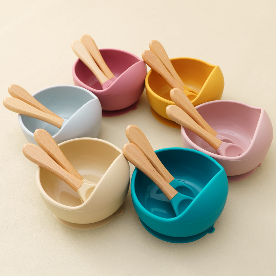 Baby Food Dispensing Spoon - Mamaplan-Juego de alimentación de silicona para