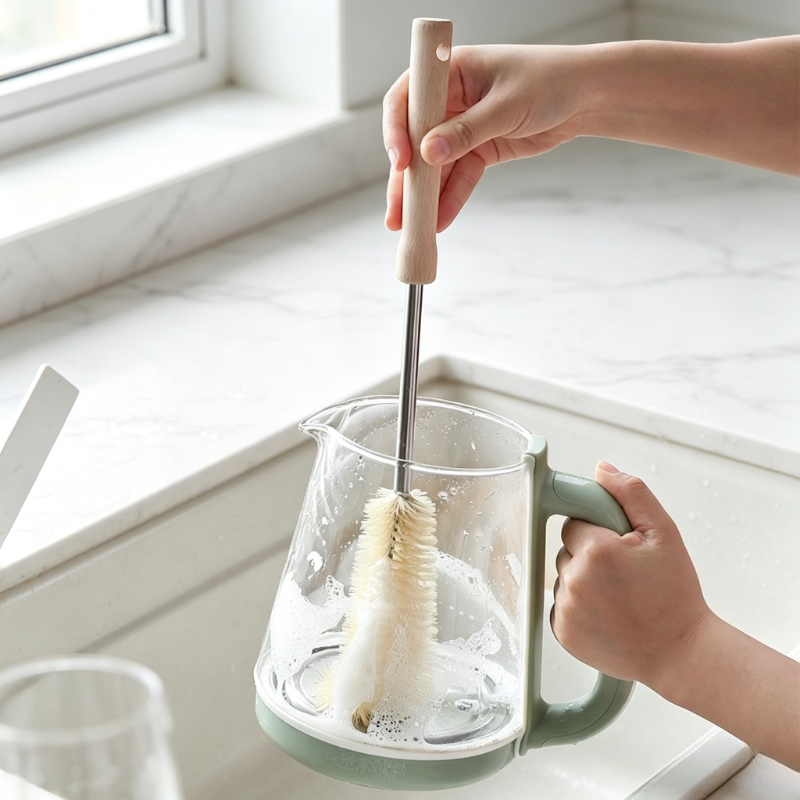 Baby Food Dispensing Spoon - Cepillo para biberones con mango largo