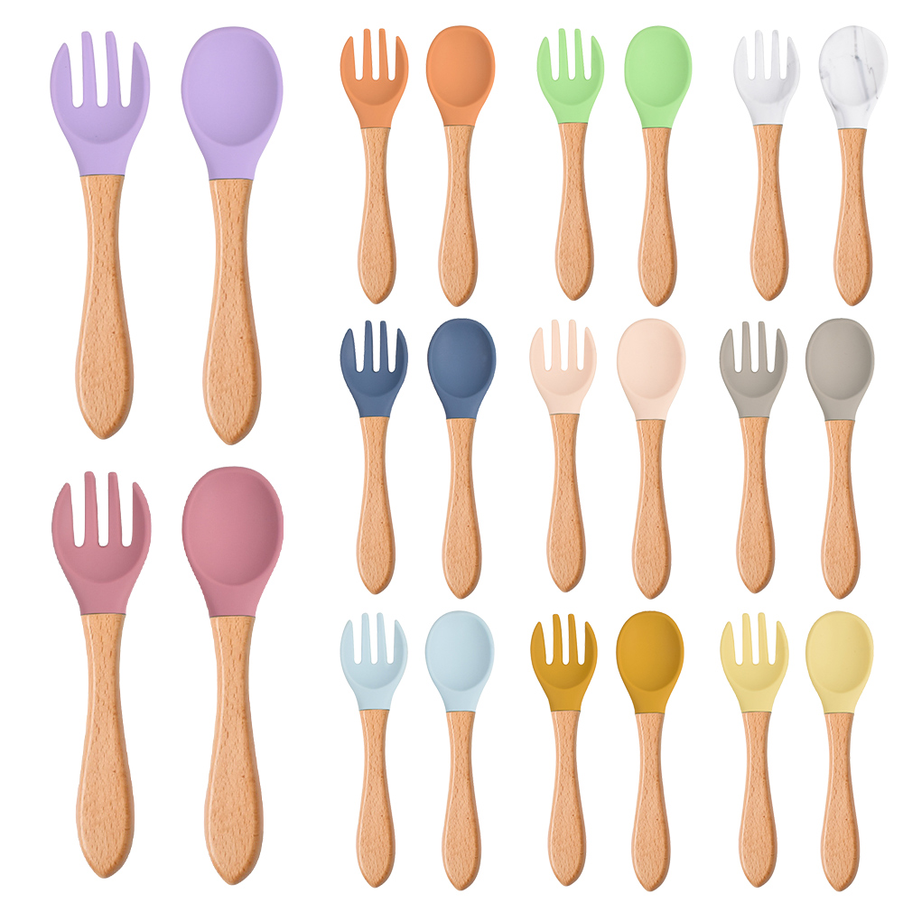 Baby Food Dispensing Spoon - 2 unids/set de tenedor cuchara de