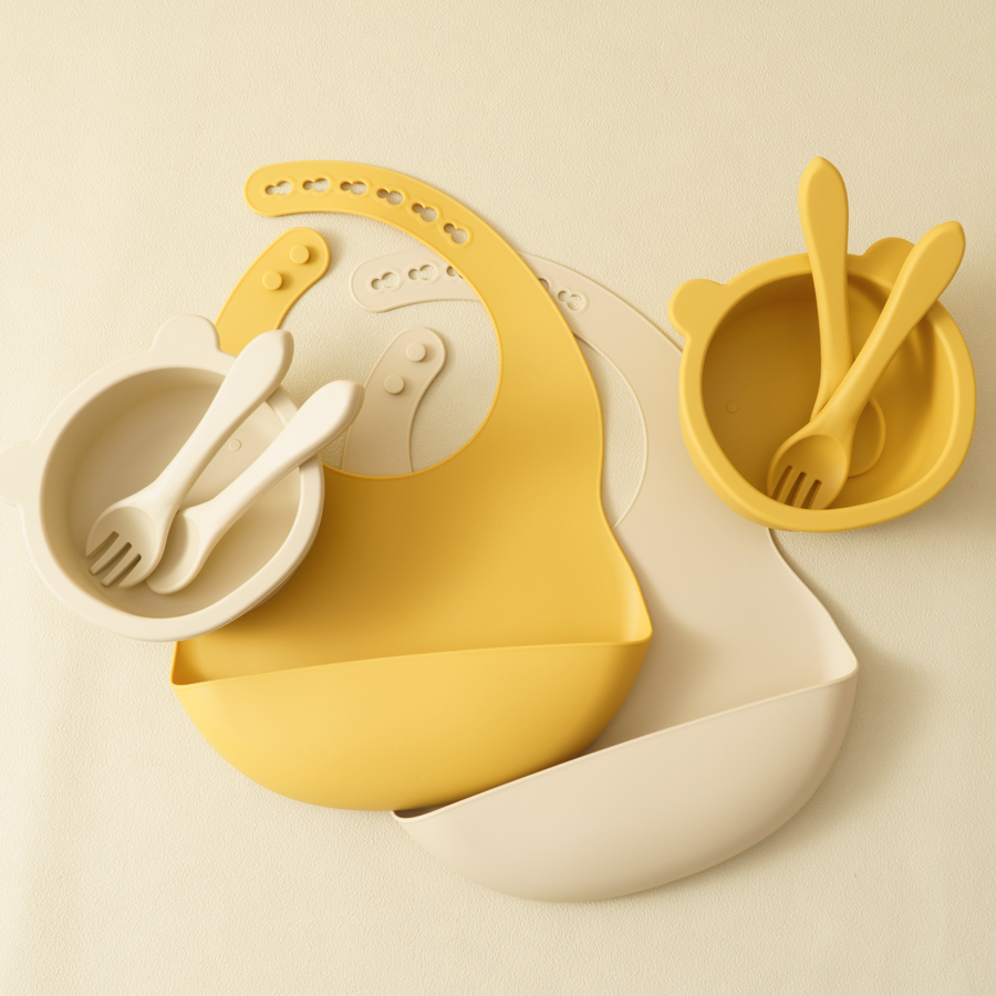 Baby Food Kit - Vajilla de silicona para niños, juego